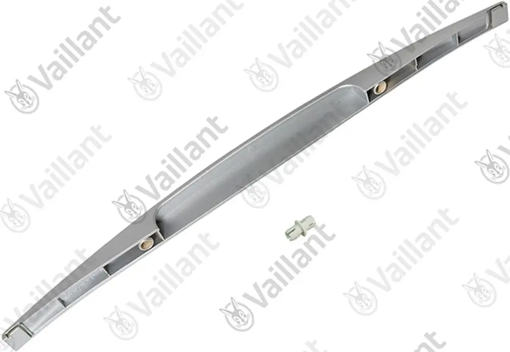 Vaillant Griff in silberfarbenem Design, geeignet für Heizgeräte. Das Bild zeigt die Form und Struktur des Produkts ohne spezifische Artikelnummer oder Maße.